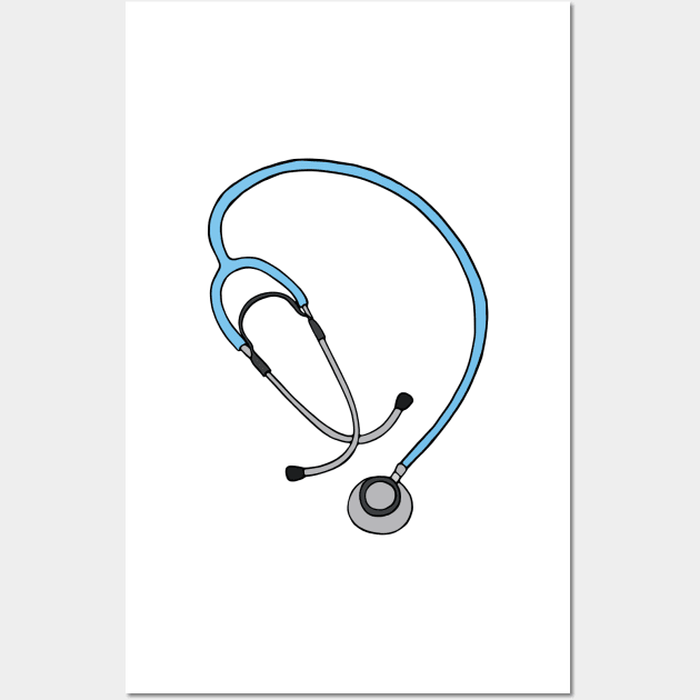 Stethoscope Doctor Nurse Illustration Wall Art by murialbezanson